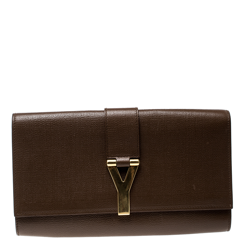 مملوكة مسبقًا حقيبة كلاتش سان لوران باريس شيك جلد برتقالية