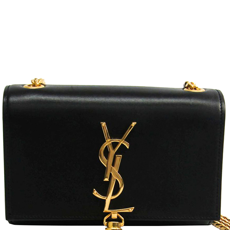 مملوكة مسبقًا Saint Laurent Paris Black Leather Small Kate Tassel Bag