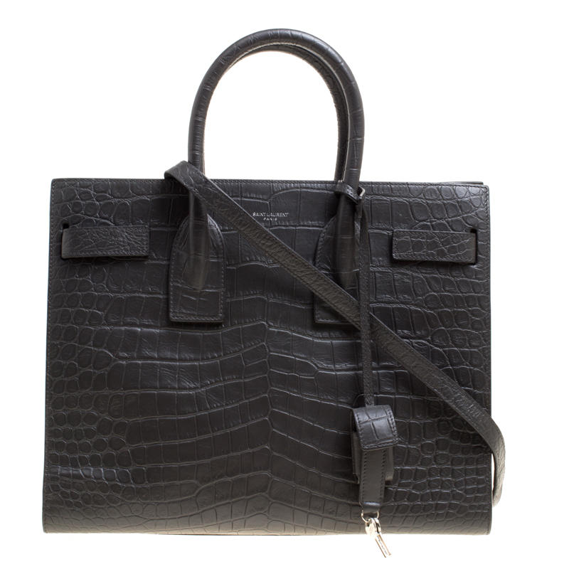 classic sac de jour small in crocodile embossed matte leather