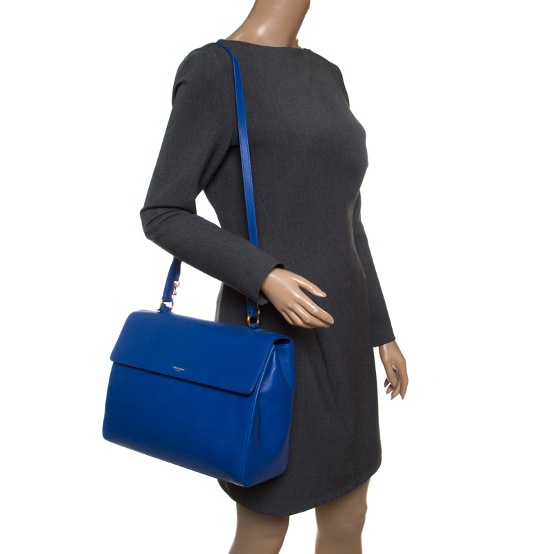 

Saint Laurent Blue Leather Medium Moujik Top Handle Bag