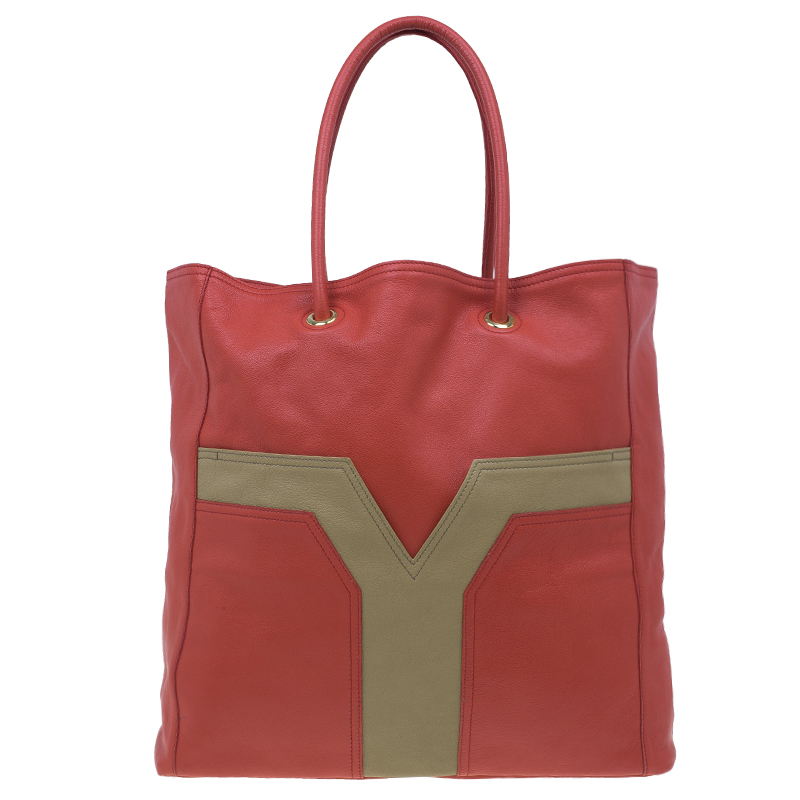 مملوكة مسبقًا حقيبة سان لوران باريس لاكي شيك جلد أحمر