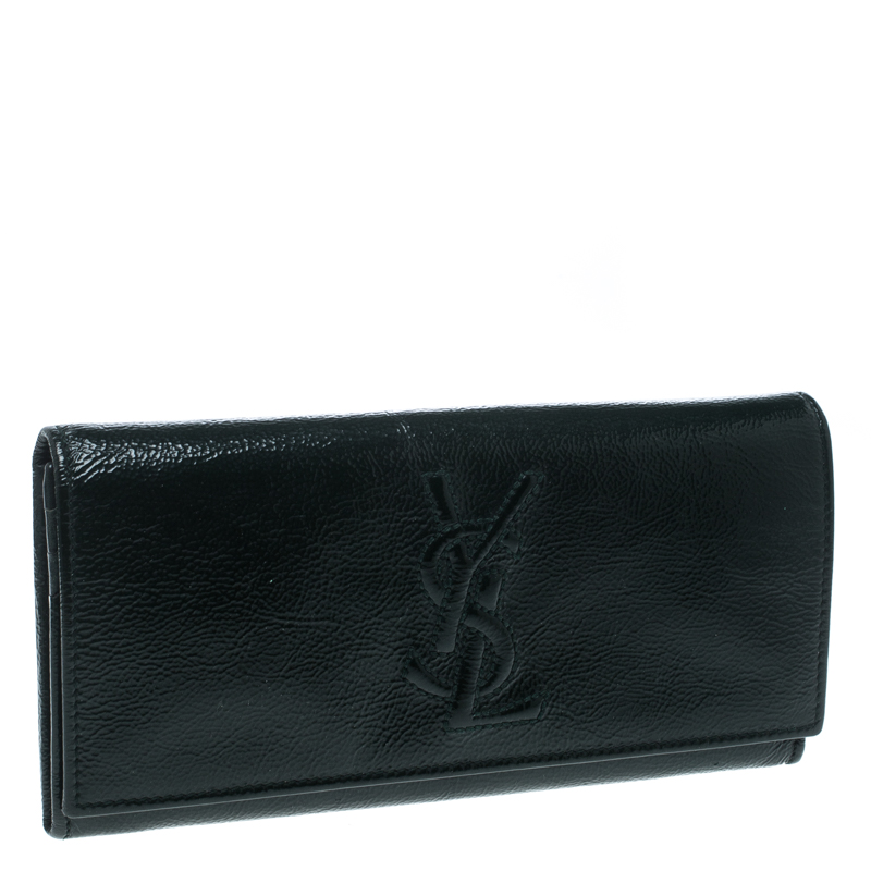 

Saint Laurent Dark Green Patent Leather Belle De Jour Wallet