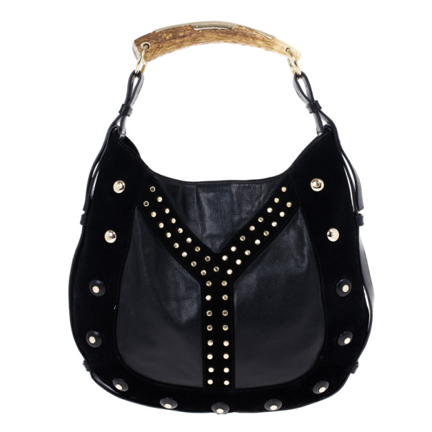 Pre Owned Saint Laurent Paris Black Studded Mombasa