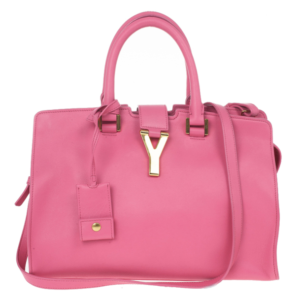 Pre Owned Saint Laurent Paris Pink Fushia Ligne Y Mini Cabas Bag