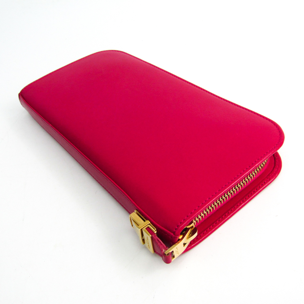 

Saint Laurent Paris Pink Leather Zip Around Wallet