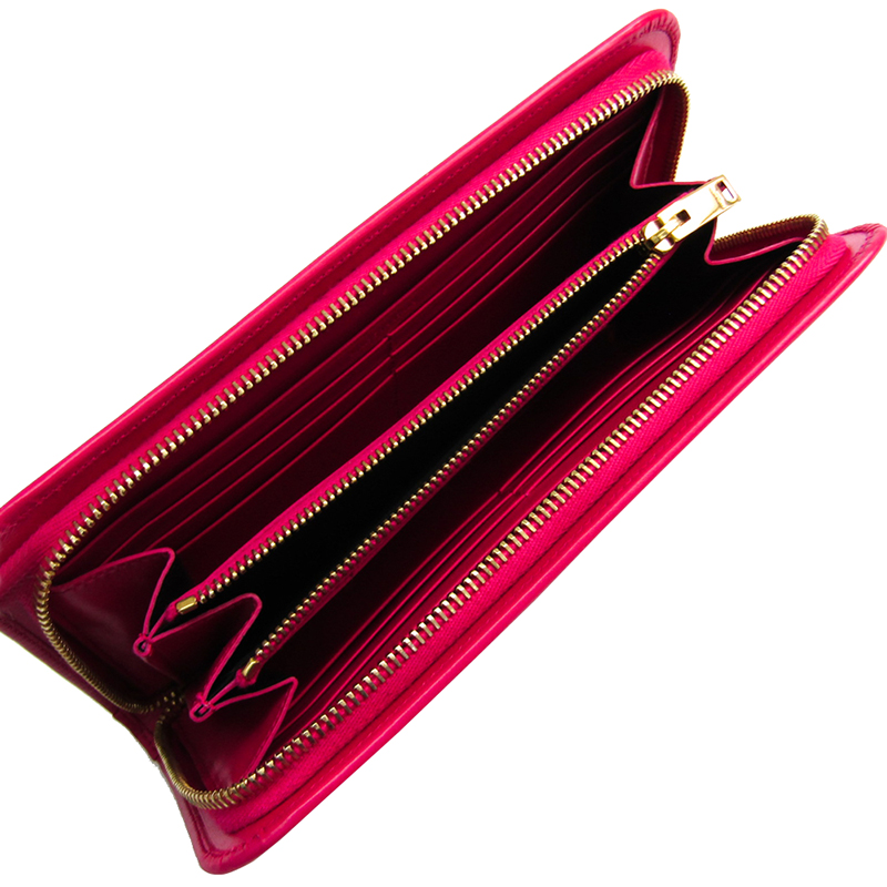 

Saint Laurent Paris Pink Leather Zip Around Wallet