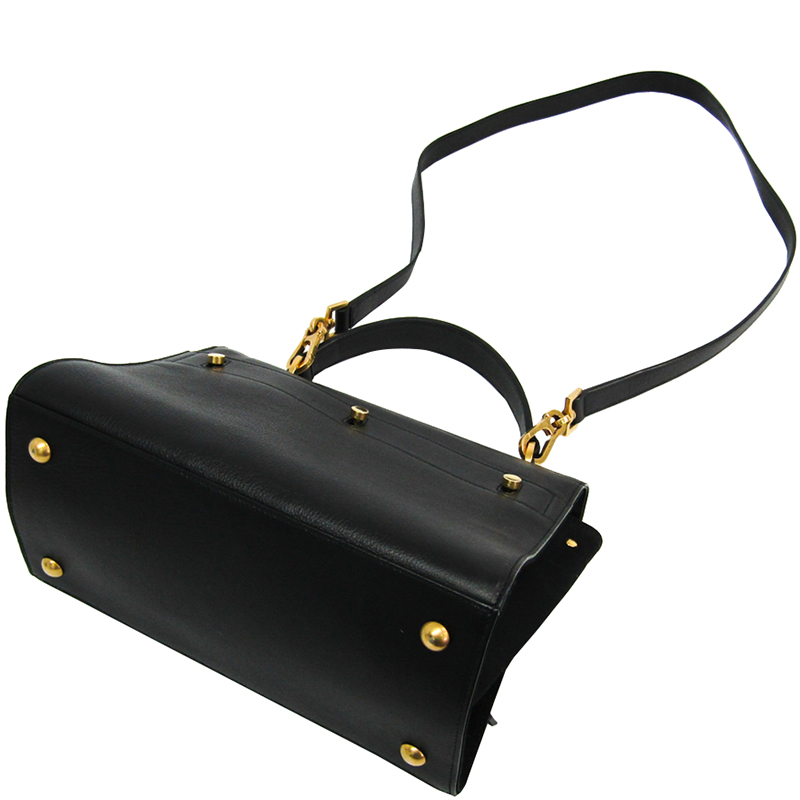 

Saint Laurent Paris Black Leather and Canvas Muse Two Bag