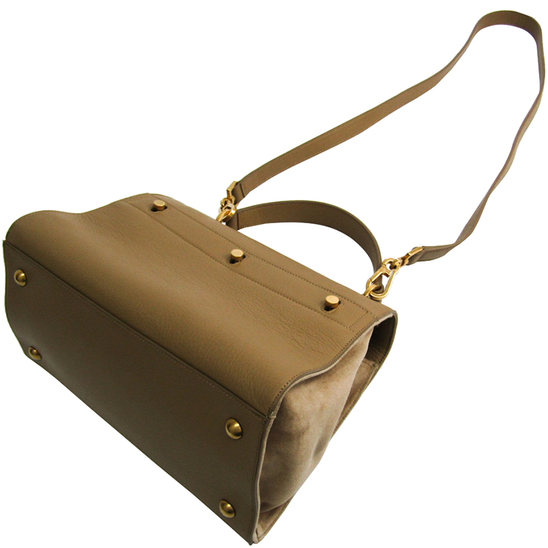 

Saint Laurent Paris Beige Leather and Suede Muse Two Bag