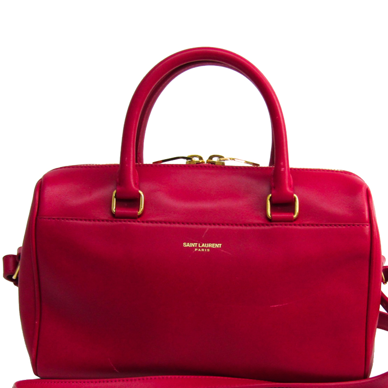 Saint Lau Paris Pink Leather Classic Baby Duffle Bag