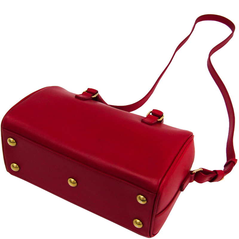 

Saint Laurent Paris Red Leather Classic Baby Duffle Bag