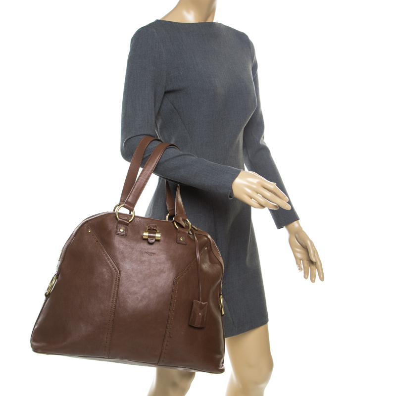 

Saint Laurent Brown Leather Oversized Muse Satchel