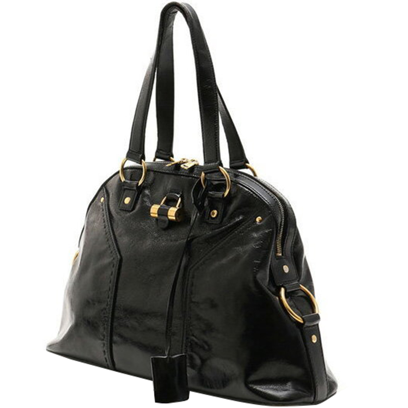 

Saint Laurent Paris Black Patent Leather Muse Bag