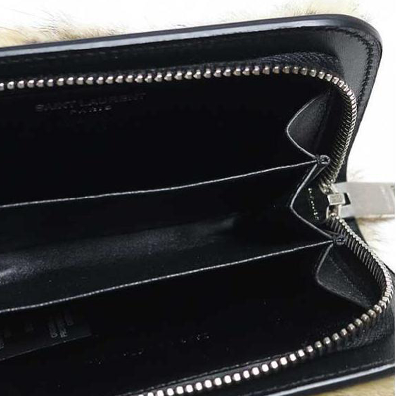 

Saint Laurent Paris Brown/Black Leopard Fur Coin Case