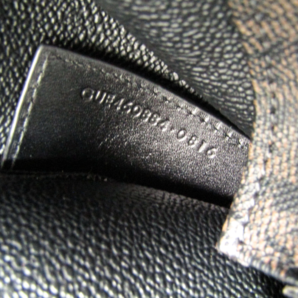 Pre Owned Saint Laurent Paris Black/Brown Signature Coated Canvas Clutch