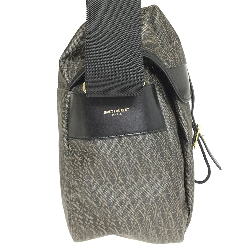 

Saint Laurent Paris Black/Brown Signature Coated Canvas and Leather Messenger Bag
