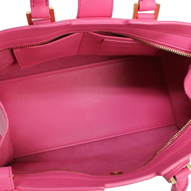

Saint Laurent Paris Pink Leather Small Cabas ChYc Bag