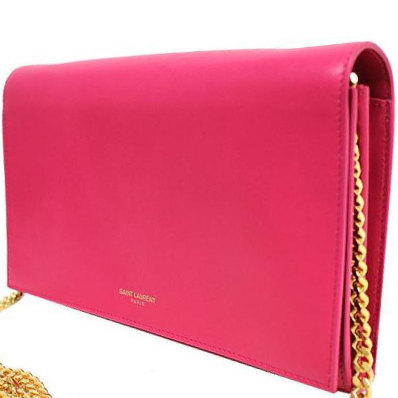 

Saint Laurent Paris Pink Leather WOC Clutch Bag