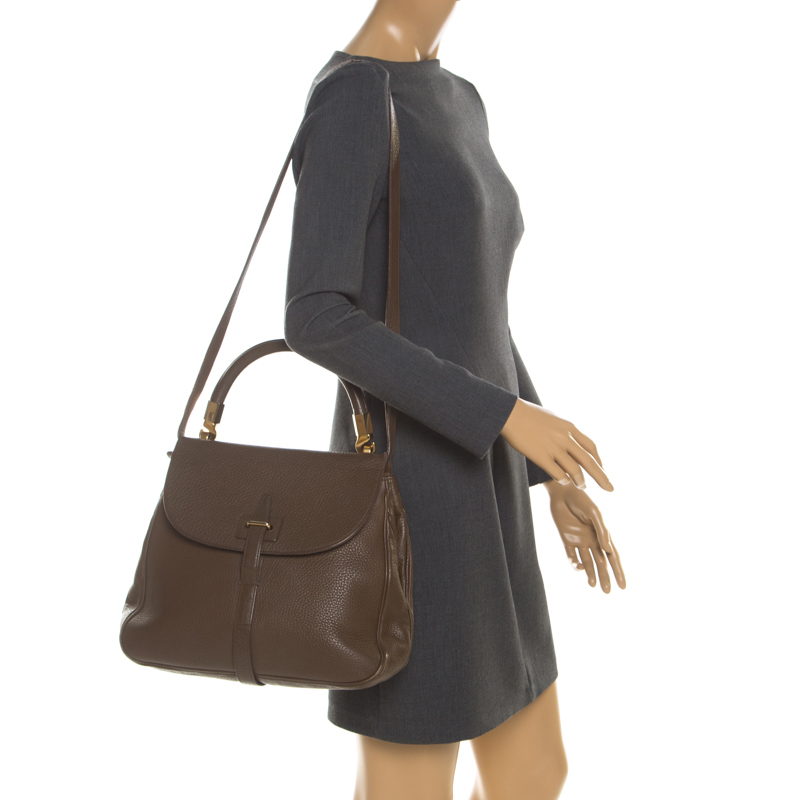 

Saint Laurent Paris Brown Leather Top Handle Bag