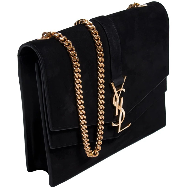 

Saint Laurent Paris Black Suede Medium Sulpice Bag