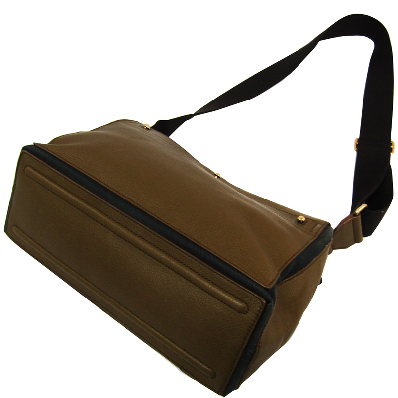 

Saint Laurent Paris Brown Leather and Fabric Muse Two Messenger Bag