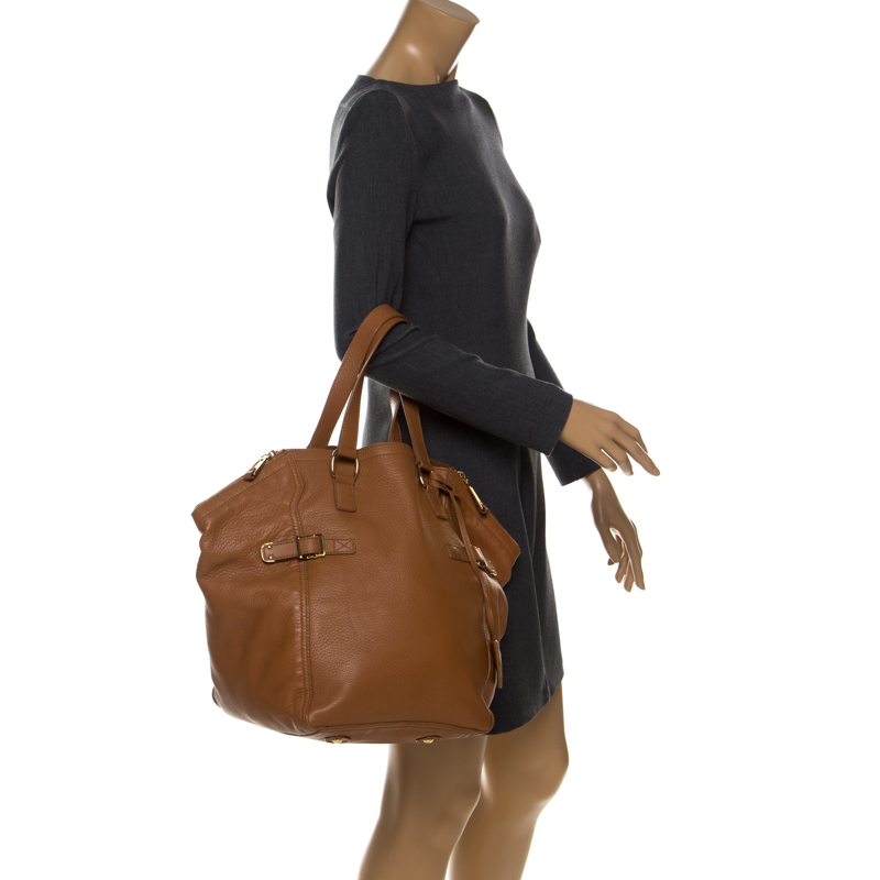 

Saint Laurent Tan Leather  Downtown Tote