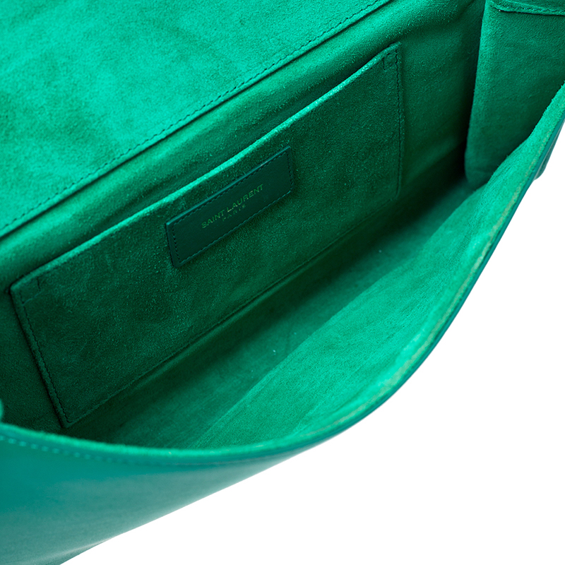 

Saint Laurent Paris Green Leather  Chyc Clutch