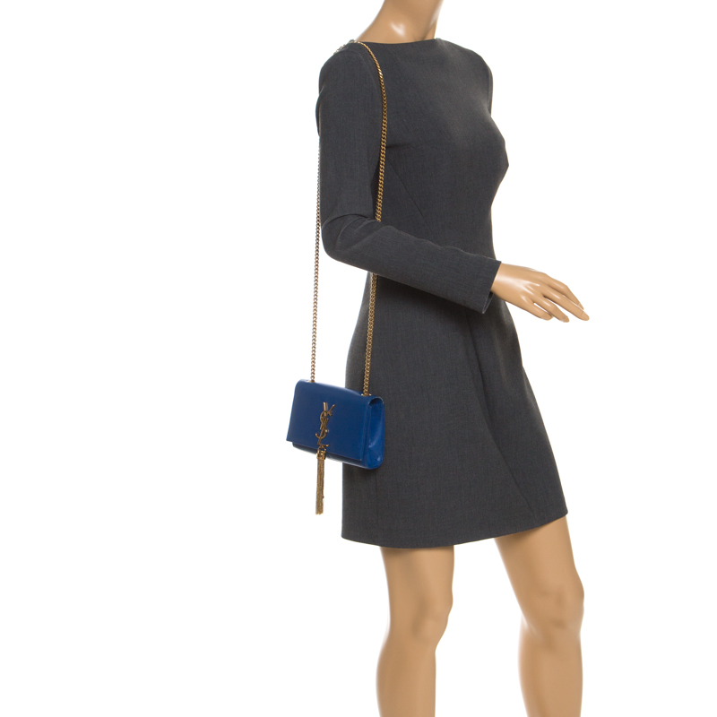 

Saint Laurent Paris Blue Leather  Kate Tassel Shoulder Bag
