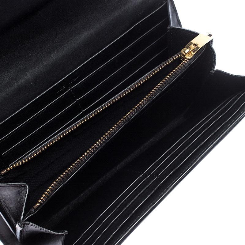 

Saint Laurent Paris Black Leather Flap Wallet