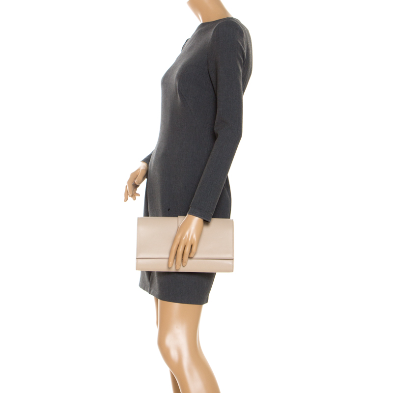 

Saint Laurent Paris Beige Leather Ligne Y Clutch