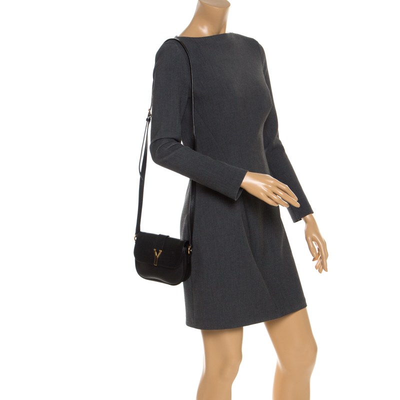 

Saint Laurent Paris Black Leather Chyc Crossbody Bag