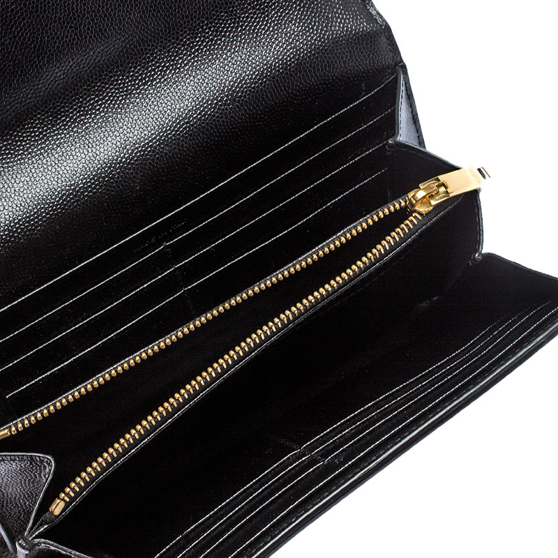 

Saint Laurent Paris Black Leather Kate Wallet