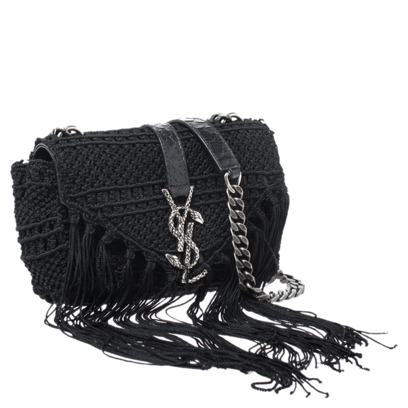 Saint Laurent Monogram Baby Chain Serpent Crochet Crossbody Bag