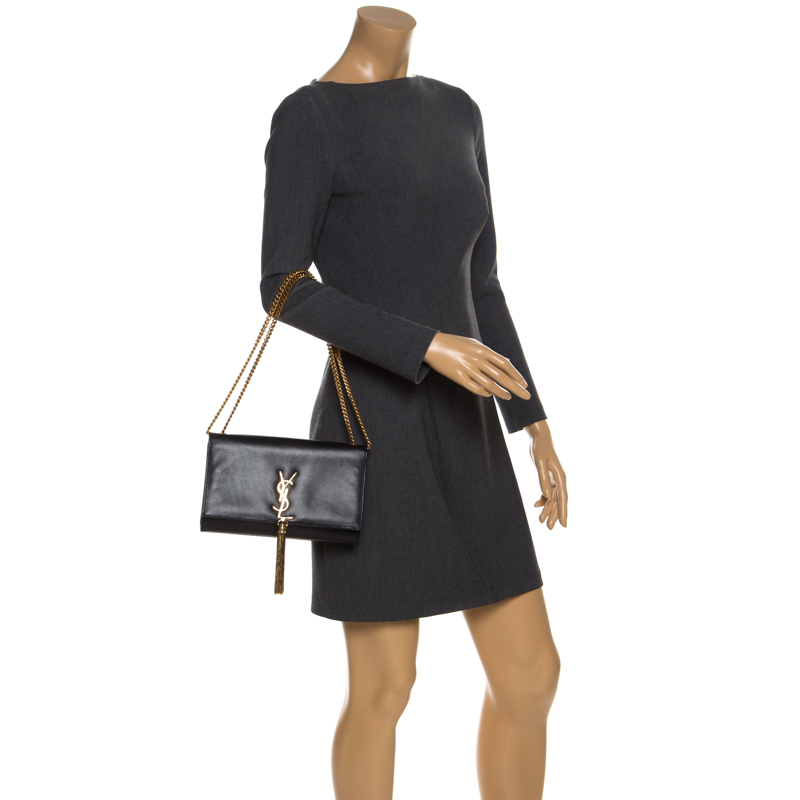 

Saint Laurent Black Leather  Kate Tassel Shoulder Bag
