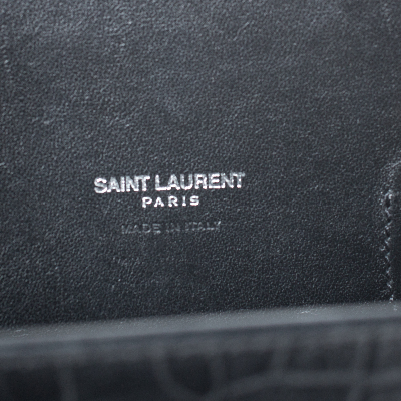 Saint Laurent Crocodile Embossed Sac De Jour Black – STYLISHTOP