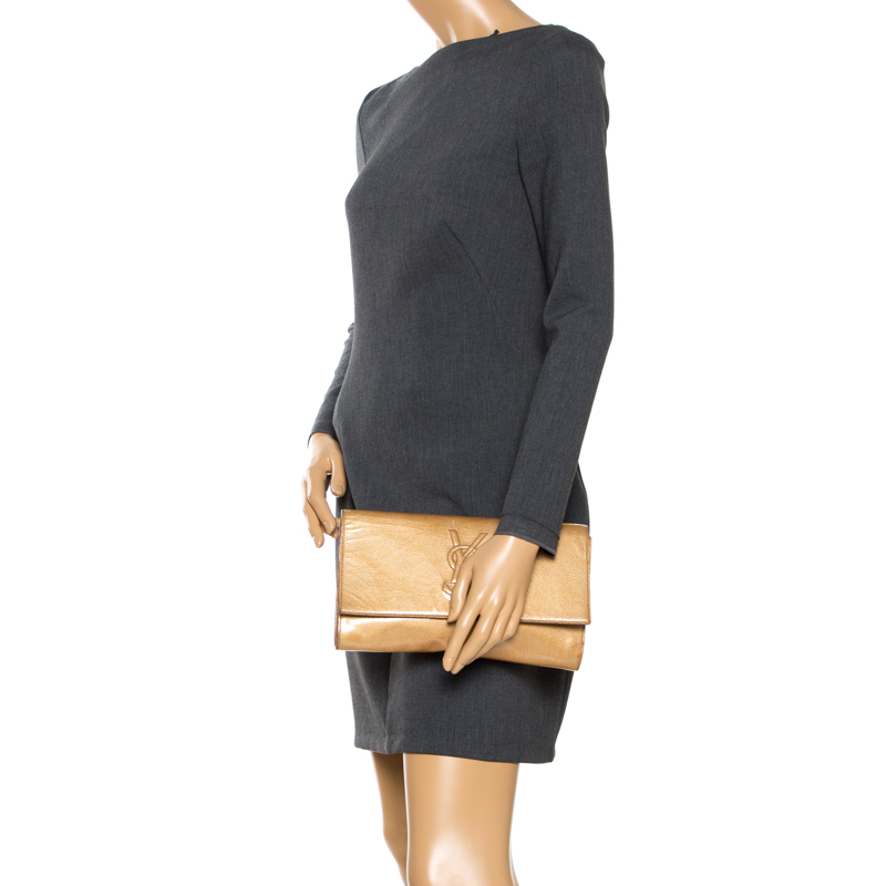 

Yves Saint Laurent Light Yellow Patent Leather Belle De Jour Clutch