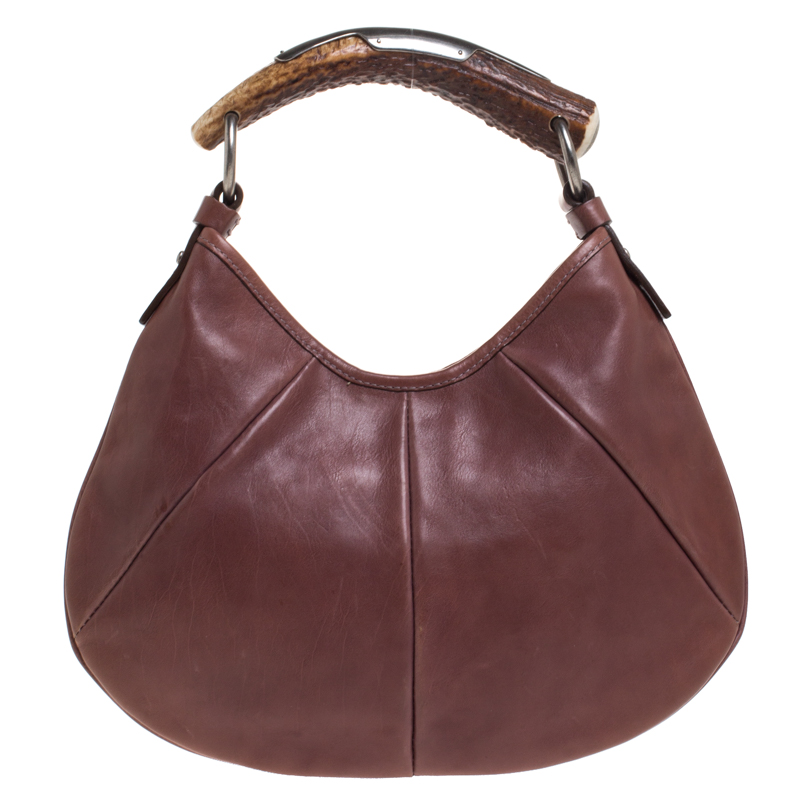 Saint Laurent Old Rose Leather Small Mombasa Hobo 