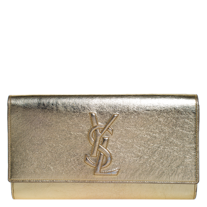 saint laurent gold clutch