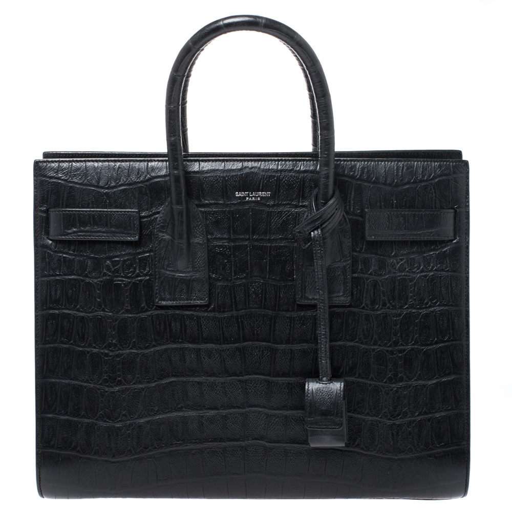 classic sac de jour small in crocodile embossed matte leather