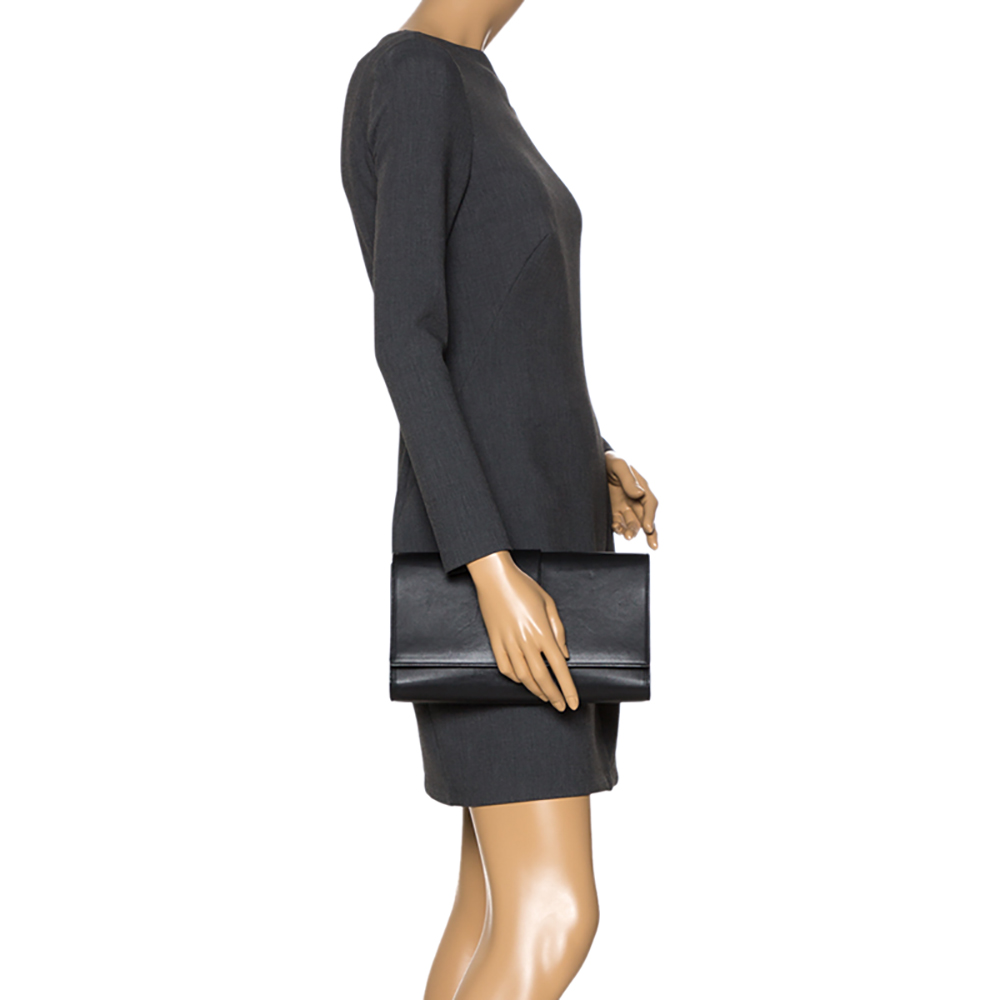 

Saint Laurent Black Leather Ligne Y Clutch
