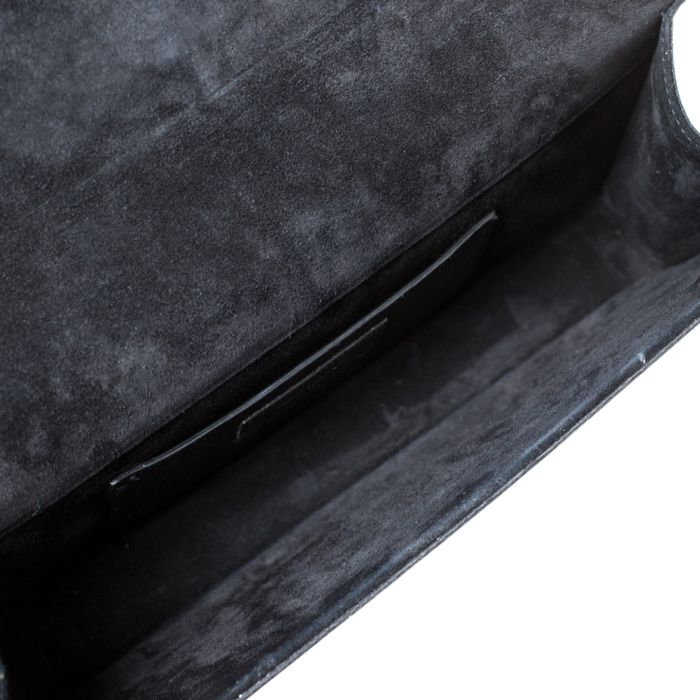 

Saint Laurent Black Patent Leather Cassandre Clutch