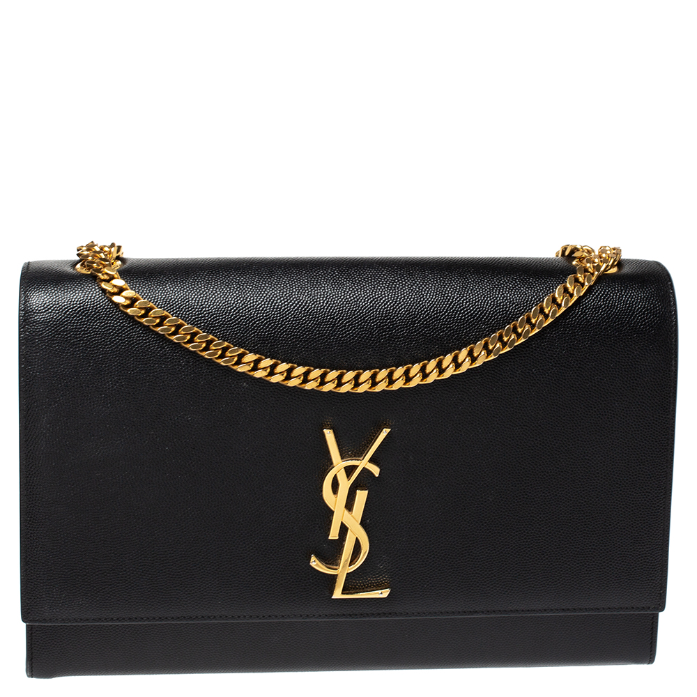 Saint Laurent Black Leather Large Kate Shoulder Bag Saint