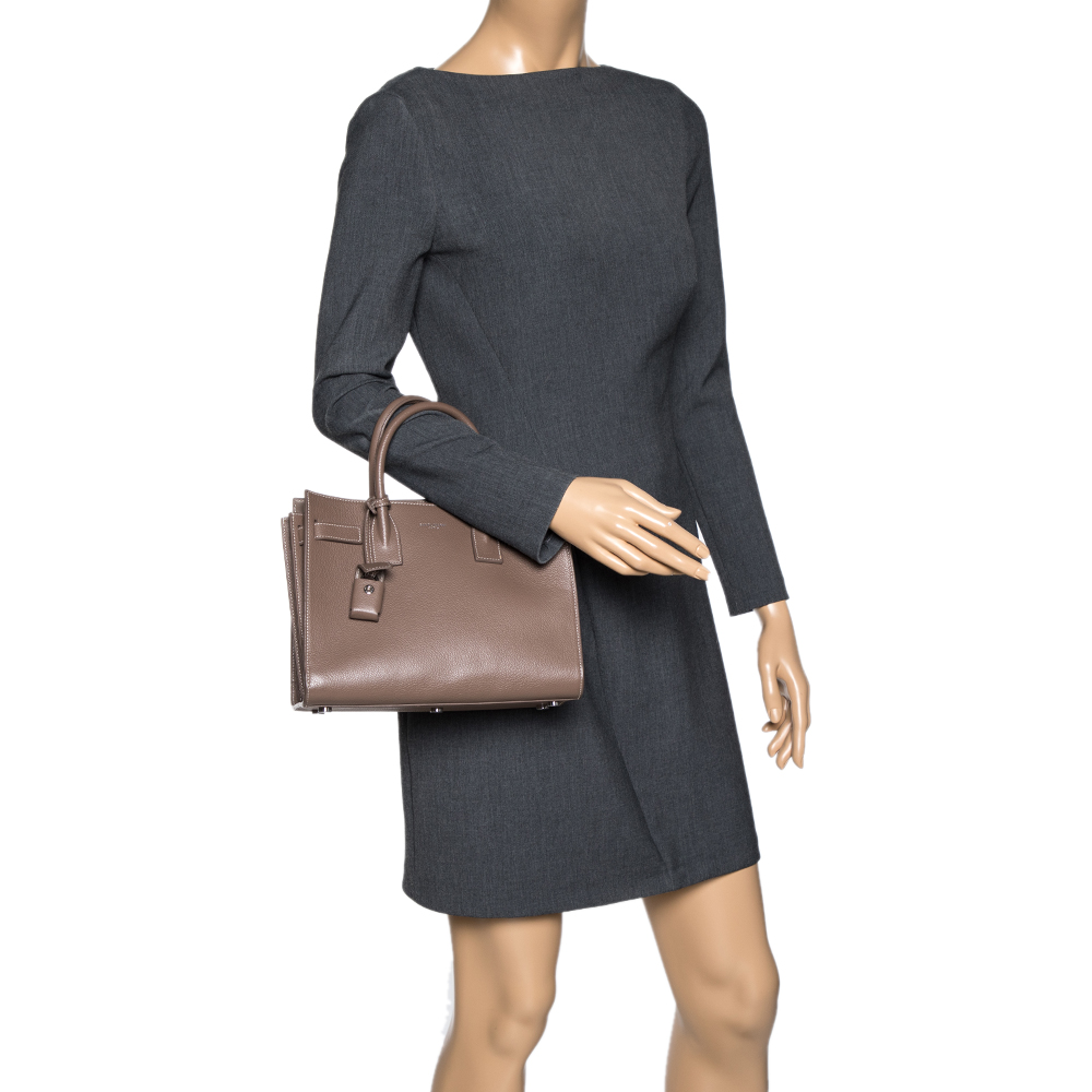 

Saint Laurent Beige Leather Baby Classic Sac De Jour Tote