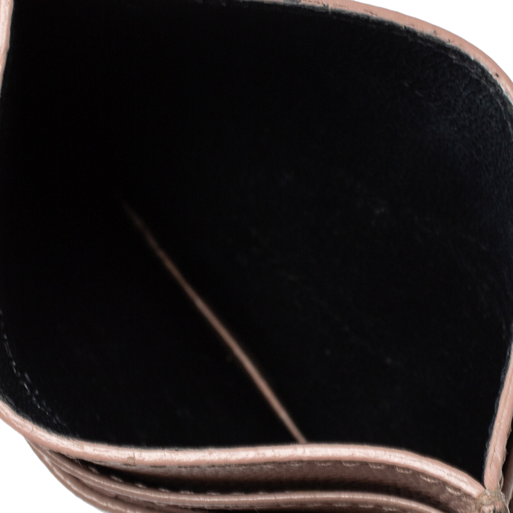 

Saint Laurent Beige Matelasse Leather Monogram Card Holder