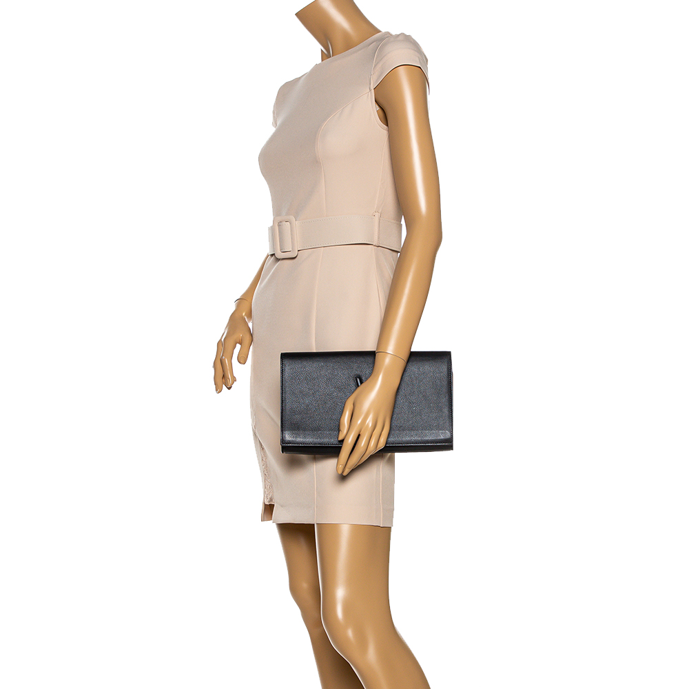 

Saint Laurent Black Leather Belle De Jour Clutch