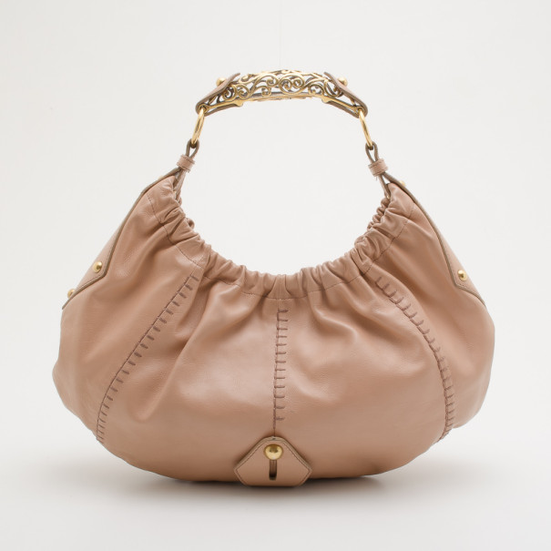 Pre Owned حقيبة سان لوران باريس مومباسا فينسينه جلد بيج نود