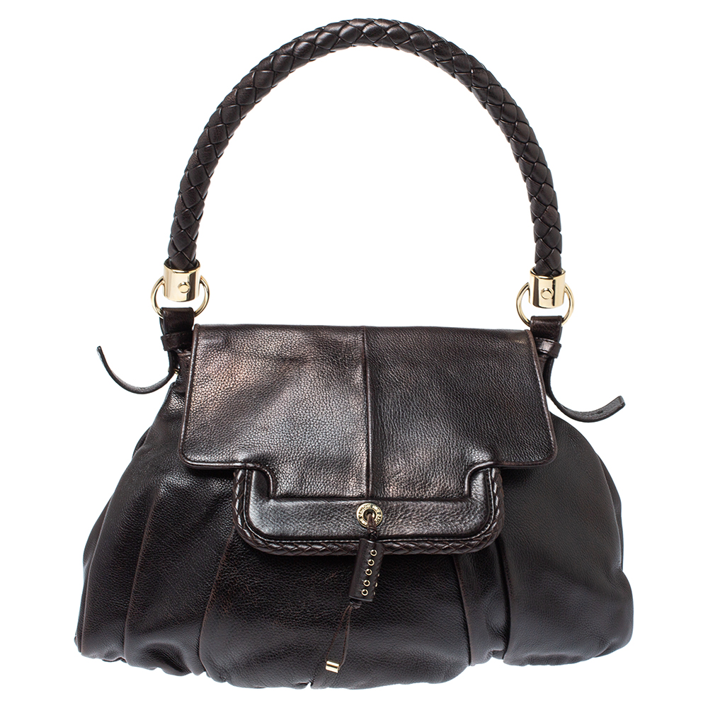 مملوكة مسبقًا حقيبة ايف سان لوران جلد بني داكن 