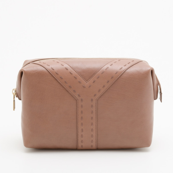 Pre Owned Yves Saint Laurent Toiletries Buffalo Cosmetic Bag