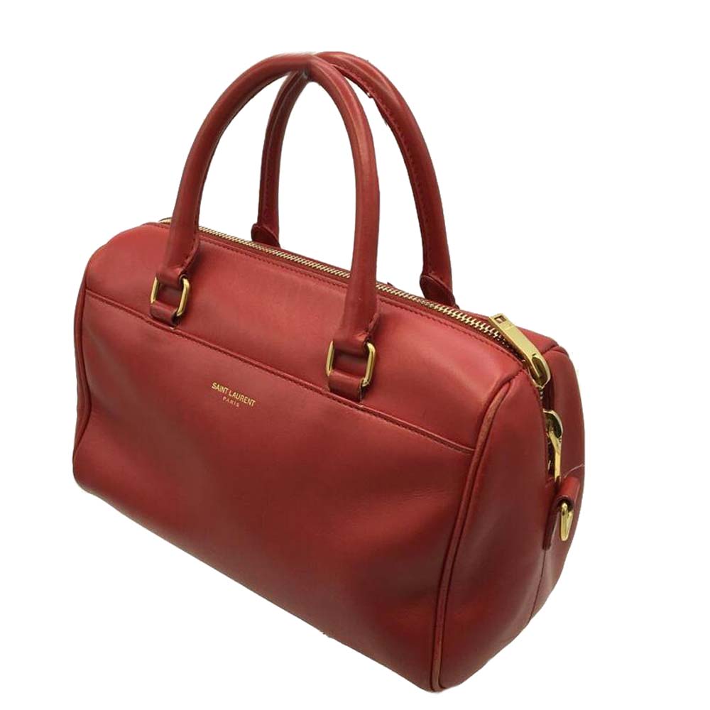 

Saint Laurent Paris Red Leather Baby Classic Duffle Bag