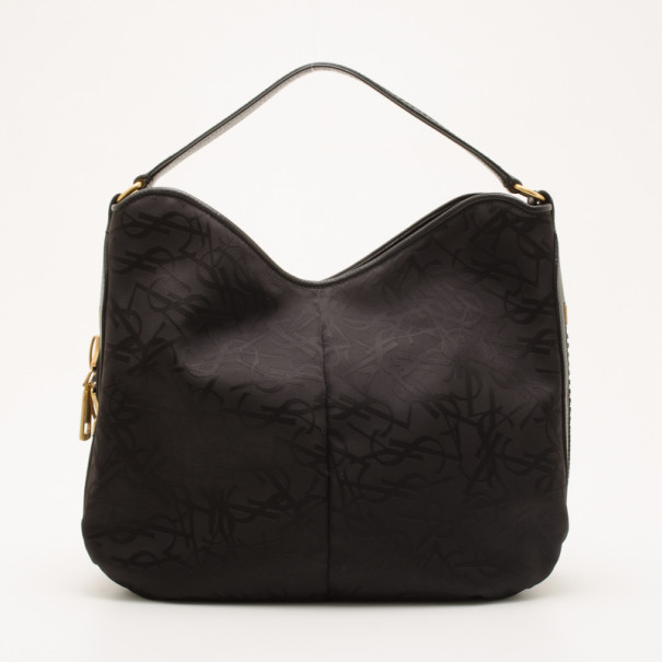 Yves Saint Laurent Black Monogram 'The Zip' Hobo