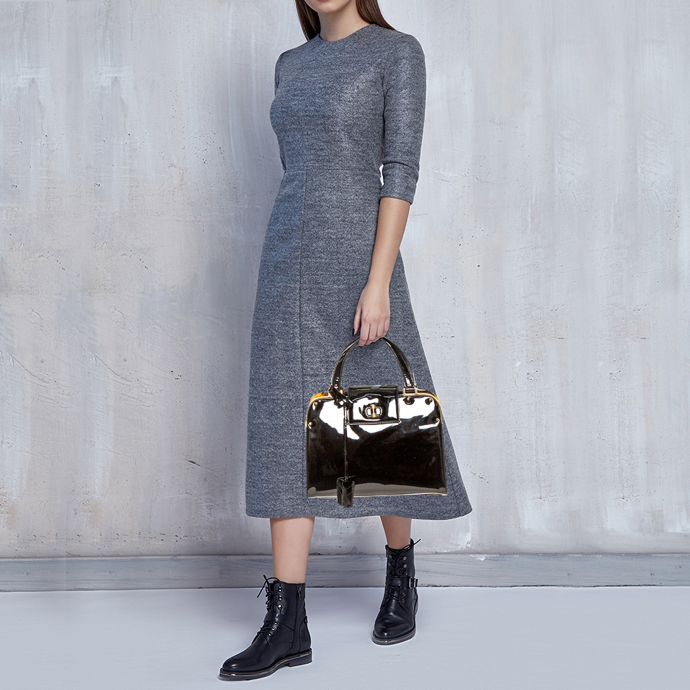 

Saint Laurent Black Patent Leather Uptown Small Tote